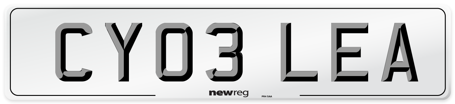 CY03 LEA Number Plate from New Reg